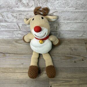Rooney the Red Nose Reindeer Knit Doll by Zubels 12” 4229